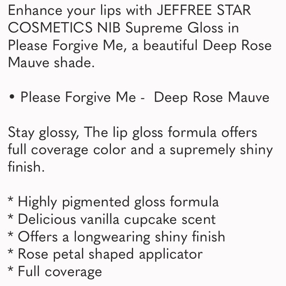 BNIB Jeffree Star Please Forgive Me lipstick Deep Rose Mauve - Picture 3 of 3
